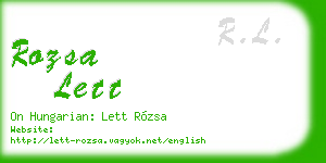 rozsa lett business card